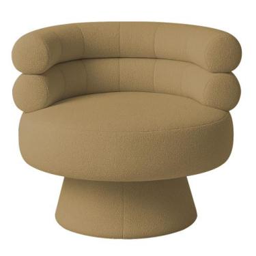 Imagem de Poltrona Orgânica Mabel Base Fixa Bouclé Camel - Nexta Casa, Camel