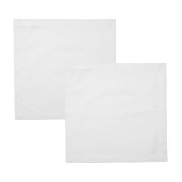 Imagem de Cj 2 Guardanapos de Tecido Algodão Branco C/Ponto Ajour 40x40cm Royal Decor