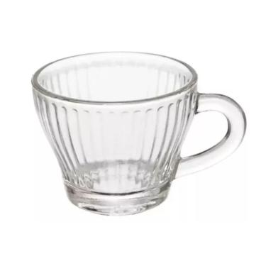 Imagem de Jogo 4 Xícaras De Café Morocco Lines Vidro Transparente 90ml Em Casa Tem