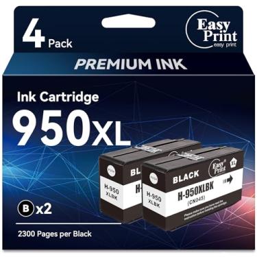 Imagem de Cartucho de tinta preta EASYPRINT 950XL de substituição para HP 950XL compatível com impressora HP OfficeJet Pro 8600 8610 8615 8620 8625 8630 8100 276dw 251dw (2 preto)