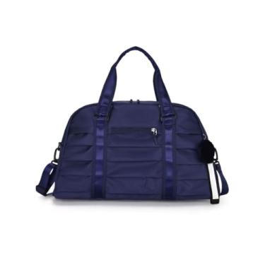 Imagem de Bolsa Mala De Mão Feminina Impermeável Alça Reforçada, Resistente e Estilosa para Viagem e Dia a Dia Mulheres(Azul Marinho)