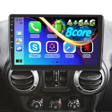 Imagem de EKAT Rádio estéreo de 8 núcleos para Jeep Wrangler JK 2007-2018 Compass Grand Cherokee Dodge Ram com Carplay/Android atualização automática de 4 GB + 64 GB