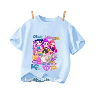 Imagem de Camiseta De Manga Curta Para Meninas Kpop Demon Hunter HuntrX Com Esta