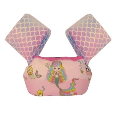 Imagem de Boia Flutuador Colete, Salva-vidas Infantil, Ajustável para Praia e Piscina até 25 Kg/Segurança em Forma de Carinho - Sereia Rosa