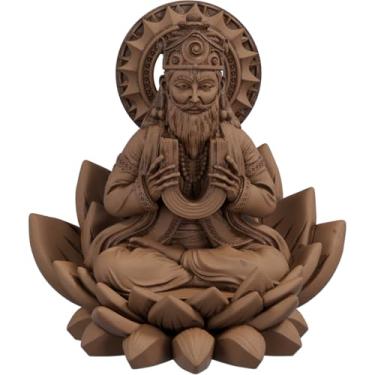 Imagem de Estátua Vishvakarma Deus Hindu da Arquitetura - Arquiteto dos Devas (Cor Madeira)