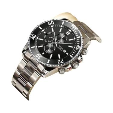 Imagem de Relógios de negócios masculinos de luxo relógio de quartzo prateado ma