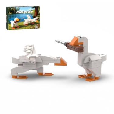 Imagem de PuzzRyxius Kit de montagem de ganso, MOC-52526 mini tijolos de coleção de animais para decoração de casa ou escritório, blocos de montar STEM presentes para meninos e meninas (81 peças)