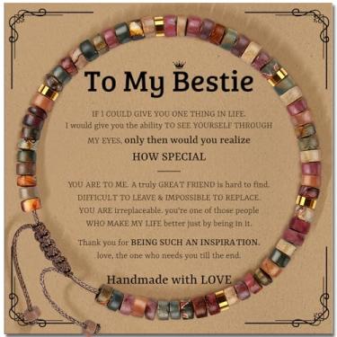 Imagem de ZOKCC Pulseira inspiradora cristã presentes para mulheres: pulseira de contas de cruz religiosa batismo presentes de dia de Natal para madrinha mãe filha irmã amiga, 7"+1.5", Jaspe