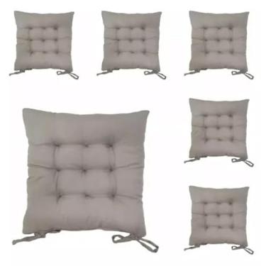 Imagem de Kit com 4 Almofadas Assento Futon Quadrado 40x40cm - Confortáveis, Ideais para Sala, Quarto e Piqueniques (Cinza)