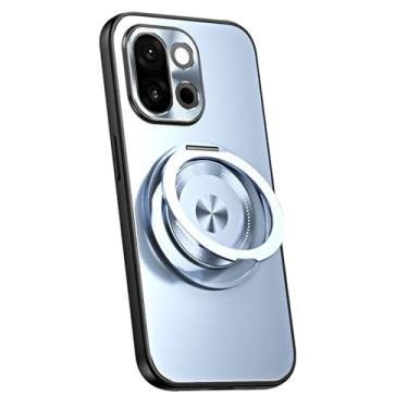 Imagem de LTLMYDAM Capa à prova de choque para OnePlus 15, anel magnético, capa fina, proteção para câmera, suporte giratório, capa fria, azul, 15