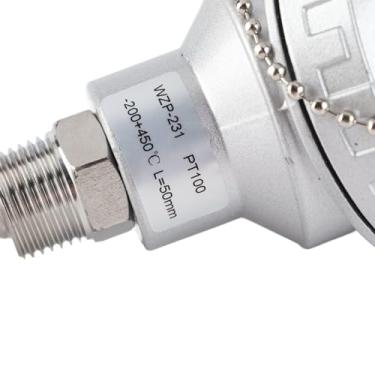 Imagem de SPYMINNPOO Sonda de Sensor de Temperatura de Resistência Precisa PT100 para Controladores de Temperatura, Cabeça Terminal de Termopar de Alto Desempenho para Uso Industrial, Feita de Aço Inoxidável,