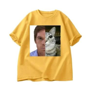 Imagem de Camiseta Unissex Engraçada Dexter Morgan Cat, Manga Curta, Gola Redond