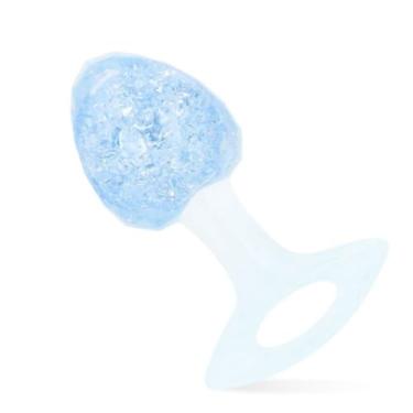 Imagem de Plug Anal Silicone Diamante Esfera Vidro Médio 9,1cm Brinquedo Anal Estimulador PL146M (AZUL)