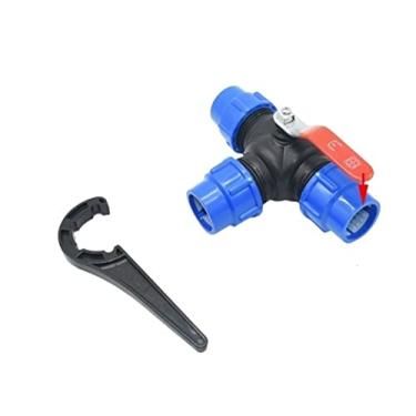 Imagem de Resistente a altas pressões e temperaturas extremas 32/40/50 mm tubo de água válvula de esfera de plástico 2.5 cm 3.0 cm 3.8 cm 3-Way Quick Connector T-Type PVC PE Conexão rápida 1 peça (32 X D)