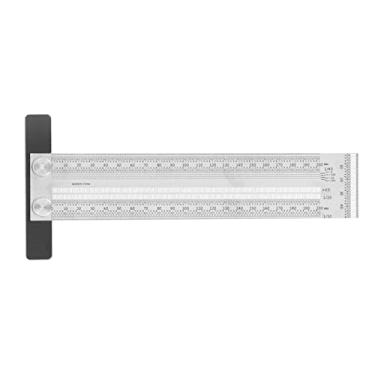 Imagem de Regras T para rabiscos para carpintaria Marcação de alta precisão Régua T para rabiscos para carpintaria Medição de decoração Design Aço inoxidável 180mm 200mm 400mm (Régua em forma de T de 200 mm)