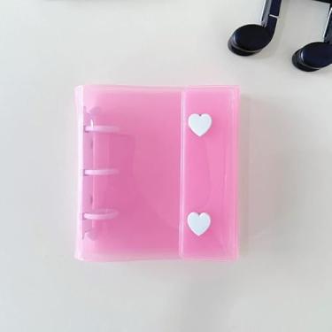 Imagem de Álbum de mini fichário para cartões de fotos, conjunto de acessórios para cadernos recarregáveis, caderno de folhas soltas de PVC transparente, álbum de suporte de cartão de foto transparente, livro