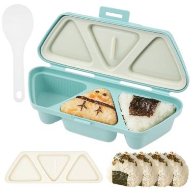 Imagem de Molde Onigiri 6 em 1 para fazer e armazenar sushi, molde uma vez fazer rapidamente 6 peças de sushi, moldes antiaderentes para bolas de arroz de algas marinhas fáceis, moldes de bola de arroz