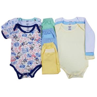 Imagem de Kit C/9 peças Body+mijão Roupa De Bebê Recém Nascido - Batutinhas, MEN