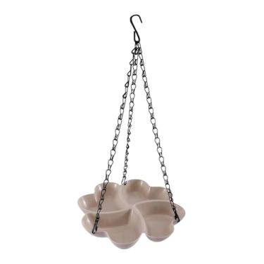 Imagem de WeiLaiKeQi Alimentador de pássaros suspenso para jardim externo, com banheira e bandeja de alimentação resistentes às intempéries, ideal para pássaros azuis em, Branco