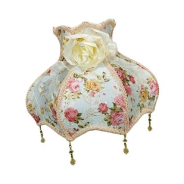 Imagem de MFMEXUL Abajur com Franjas, Estilo Europeu, em Tecido Decorativo, com Detalhes em Renda E Miçangas, Ideal para Sala de Estar, Hotel E Decoração de Casa, Rosa, Tamanho real