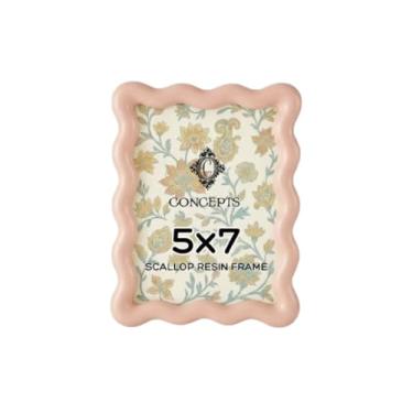 Imagem de Concepts Porta-retrato de resina vieira rosa 12 x 17 cm com vidro temperado (pacote com 1)