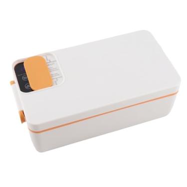 Imagem de GLOGLOW Lancheira Elétrica Porta-refeições, Aço Inoxidável 316, Capacidade de 1l, Aquecedor de Alimentos Portátil para Escritório e Uso Externo, Armazenamento de Cozinha (Branco)
