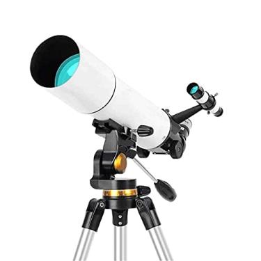 Imagem de pcagfaajmh Telescópio telescópio refratador astronômico ajustável portátil para viagem com adaptador de telefone para mochila