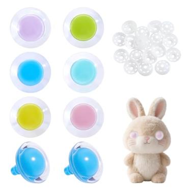 Imagem de PH PandaHall 18 pares de olhos de segurança, olho de artesanato de resina de 3 cm, 6 cores, olhos de bichinho de pelúcia amigurumi, redondo, crochê com arruelas para crochê, amigurumi, ursinho de