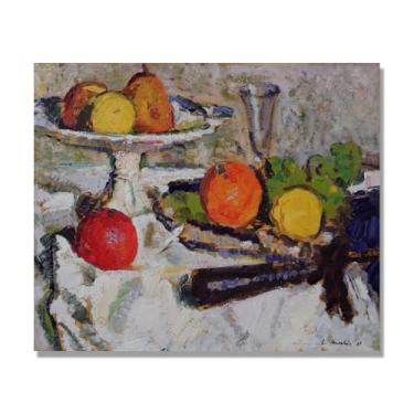 Imagem de NHLDZYH Arte em tela vintage de frutas mortas, pintura clássica de cozinha country, decoração de parede de casa de fazenda quente para sala de jantar e cozinha. A07. 60 x 72 cm-23,6 x 28,3 pol