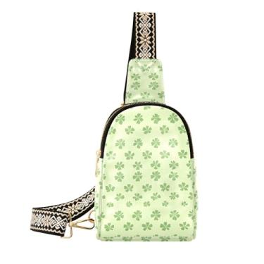 Imagem de CEBUGI Bolsa tiracolo feminina St.patricks Day Clover pequena bolsa tiracolo de couro para trilhas, viagens ao ar livre