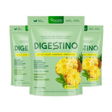 Imagem de Kit 3x Digestino em Pó Denavita, Suplemento com Extratos Naturais e Vitaminas, Lançamento-Unissex