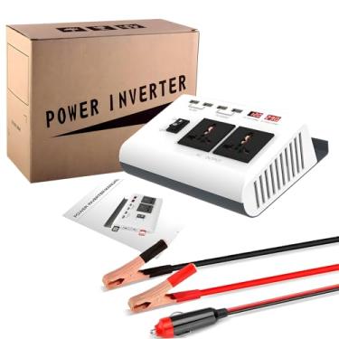 Imagem de Inversor de Energia 300W 12V para AC 220V Carregador Carro Conversor com 4 Portas USB 8 Proteções Inversores Sine Aprimorado Adequado Celulares Computadores Laptop