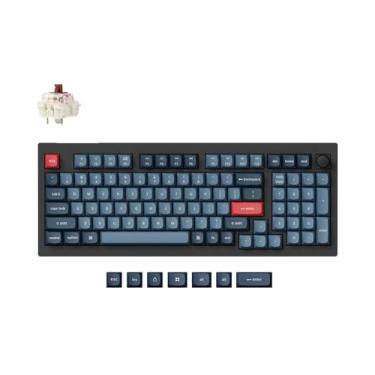 Imagem de Keychron Teclado mecânico para jogos V5 Max personalizado sem fio com teclado numérico, layout de 96% QMK/VIA 2,4 GHz/Bluetooth 5.1/com fio, interruptor Gateron marrom Gateron retroiluminado RGB para