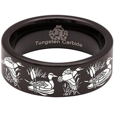 Imagem de Friends of Irony Aliança de casamento de carboneto de tungstênio inspirada em animais de pato, anel de aniversário para homens e mulheres, 8 mm