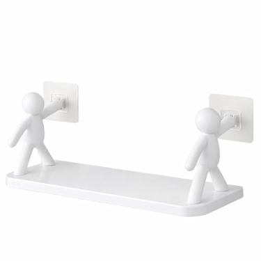 Imagem de Prateleira Buddy Branca – Adesiva, Sem Furar, Ideal para Shampoo e Itens de Banheiro – Organizador Moderno para Box e Parede