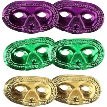 Imagem de hhdatc 24PCS Metallic Mardi Gras Masquerade Masks Half Face Party Masks in Gold, Purple & Green for Mardi Gras Prom Ballroom Events and Masquerade Parties