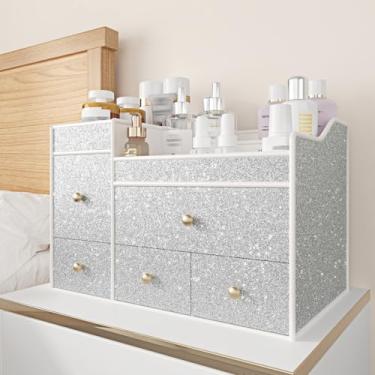 Imagem de EPPKILY Papel de parede com glitter prata descasque e cole papel de contato com glitter autoadesivo removível papel de parede prateado com glitter para armários gavetas quarto paredes bancadas