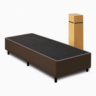 Imagem de Cama Box Desmontavel Solteiro 88x188cm Orthocamas Suede Marrom