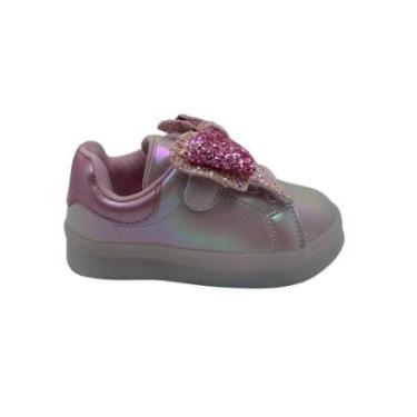 Imagem de Tênis Mini Sua Cia Baby Laço Sola com Led Rosa 665 - Rosê 20-Feminino