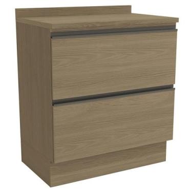 Imagem de Balcao Com Tampo 80 Cm 2 Gavetas Mdp Maxxi G755 Kappesberg Nogal