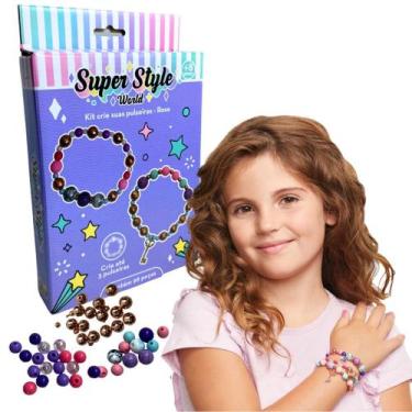 Imagem de Kit Crie Pulseiras Rose Super Style World 98 Peças F0108-8 Fun - Fun D