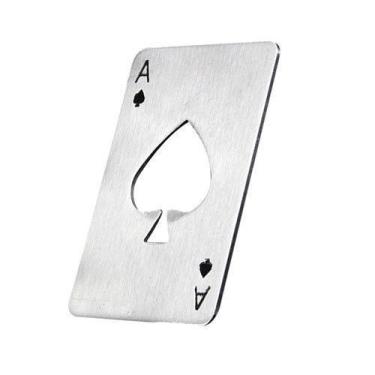 Imagem de 1 Abridor De Garrafa Carta Baralho Aço Inoxidavel Portátil - Não Infor