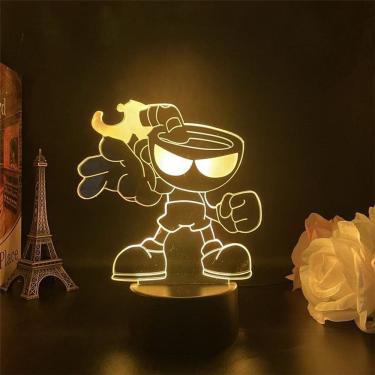 Imagem de Estatueta plug-in USB Night Light Cuphead com base acrílica