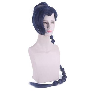 Imagem de Peruca Cosplay e tesoura Sevens Mrs Meis, cabelo sintético 130cm - yiw