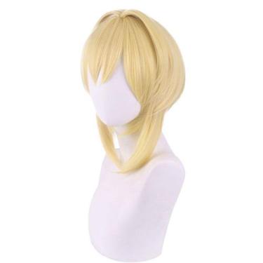 Imagem de Peruca de cosplay Genshins Impacts Lumines para cabelo sintético 30cm 