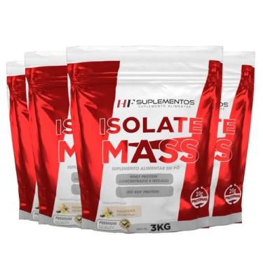 Imagem de 4X Hipercalorico Isolate Mass 3Kg Baunilha Hf Suplementos
