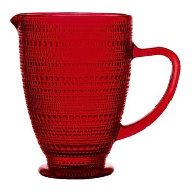 Imagem de Jarra de Vidro Pérola Rubi 1,3L Mesa Posta Água Suco Bebidas - Lanty