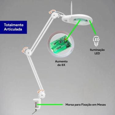 Imagem de Lupa de bancada com iluminação a LED IP-68LED - 22W - IMPAC