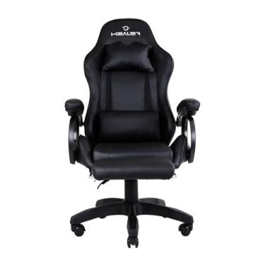 Imagem de Cadeira Gamer com Apoio de Pés Level Preta Healer