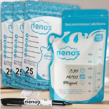 Imagem de 75 Sacos Para Armazenar Leite Materno de 250ml - NENOS